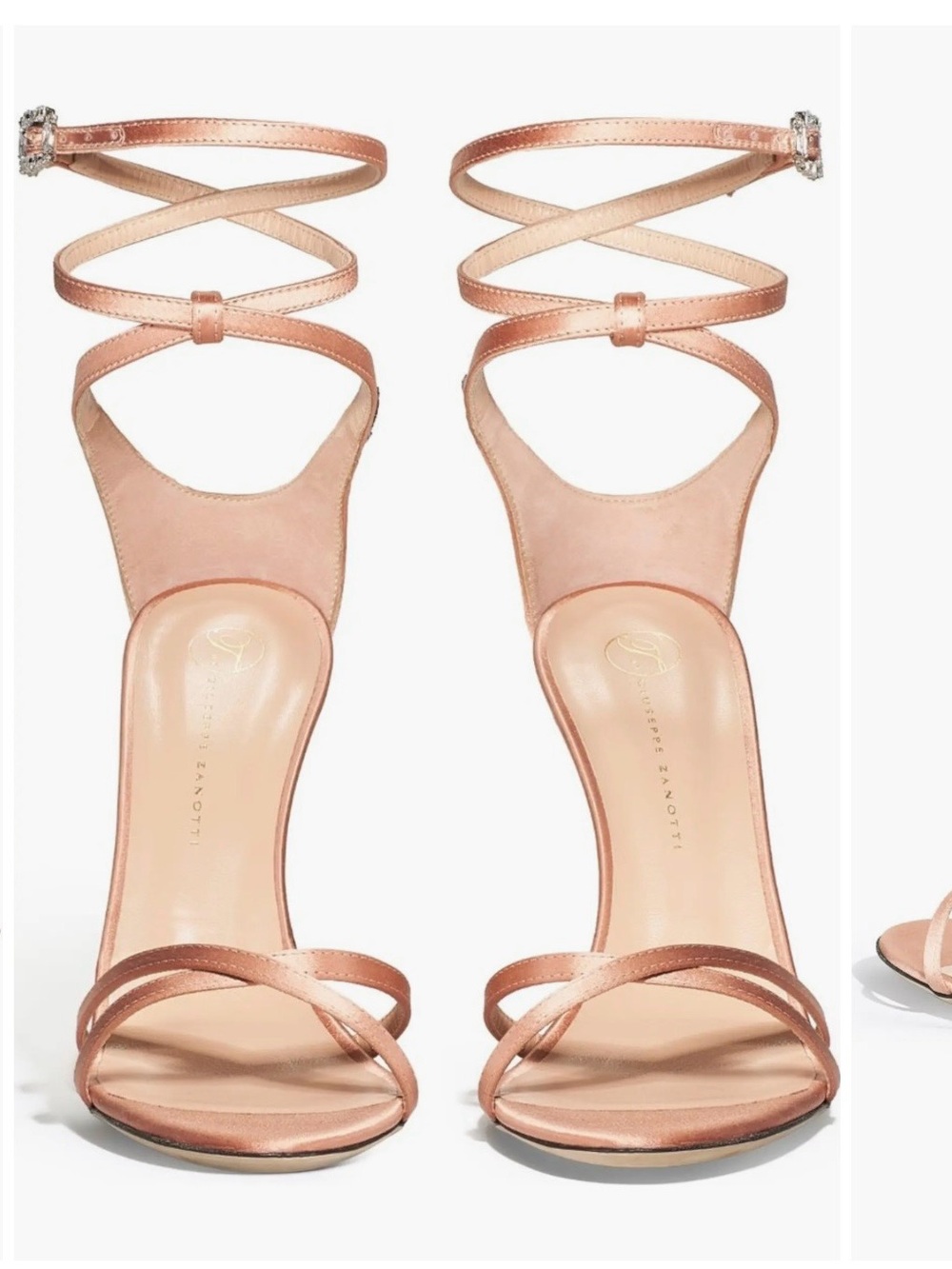 Temperley London Vixen Satin Strappy Sandals - Nude - Picture 3 of 5